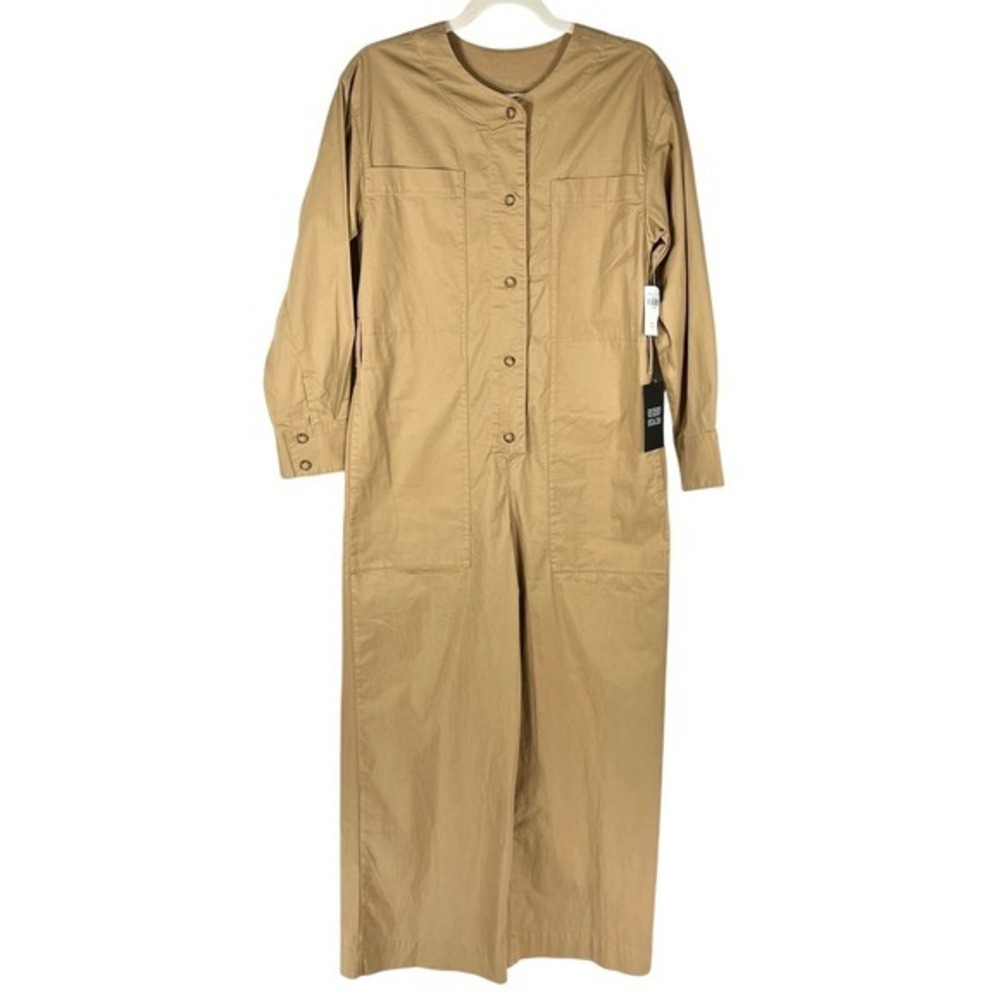 Abercrombie & Fitch x N. Benefield Wide-Leg Coverall Jumpsuit Sz‎ XS Tan Utility